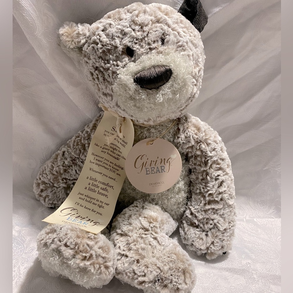 Demdaco giving bear, lift the spirits, gift, soft teddy bear